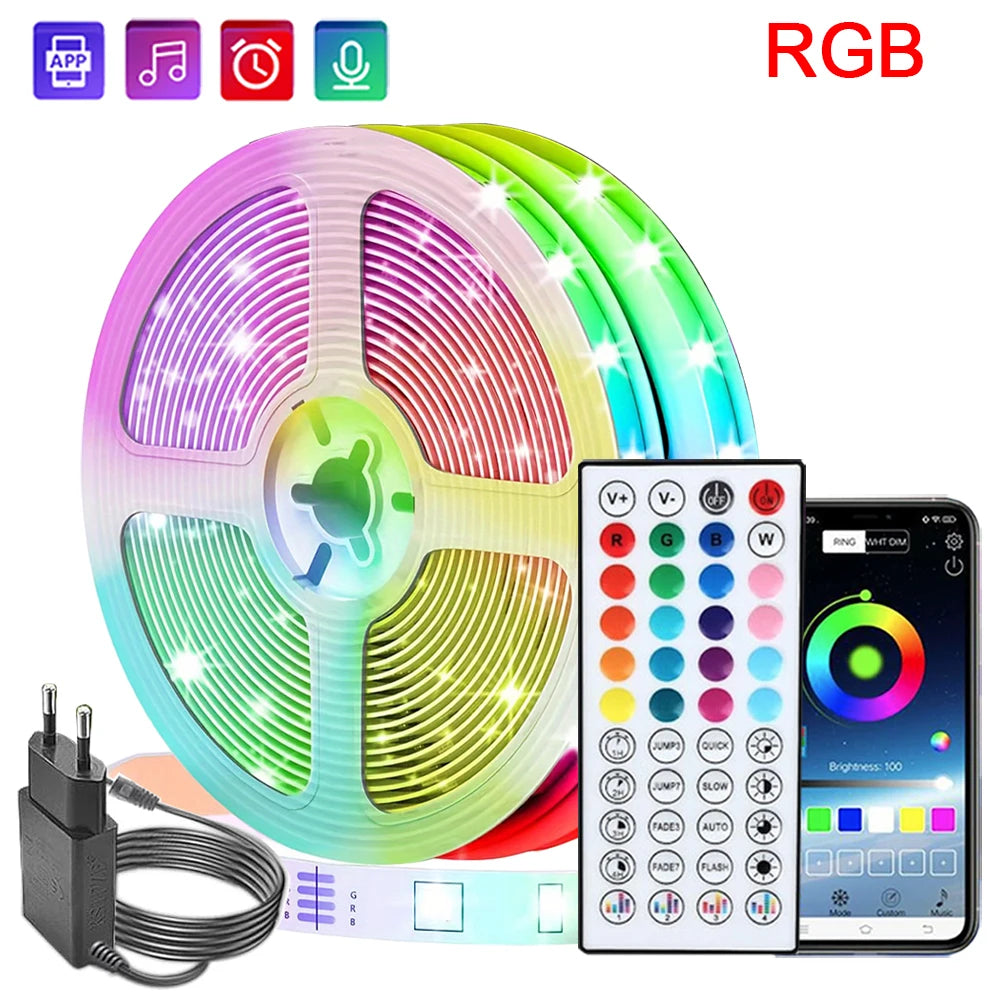 5M RGB LED Strip Lights for Bedroom & Gaming Setup - Remote Control