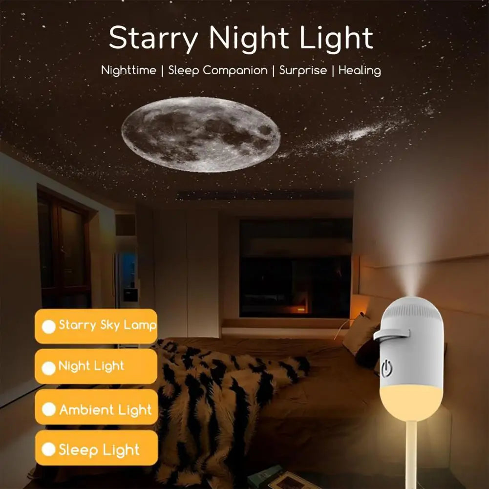 Galaxy Projector 2-in-1 Starry Sky Night Light - USB LED for Bedroom & Gaming Room