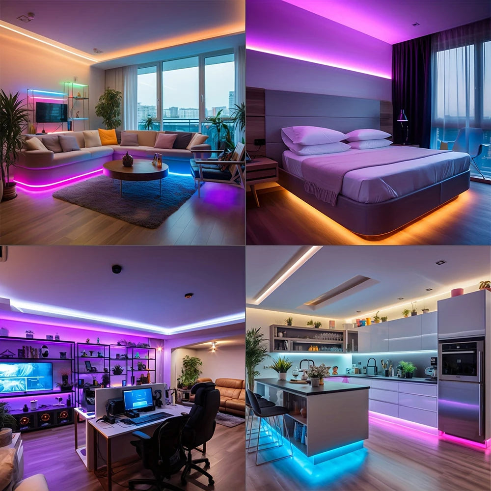 5M RGB LED Strip Lights for Bedroom & Gaming Setup - Remote Control
